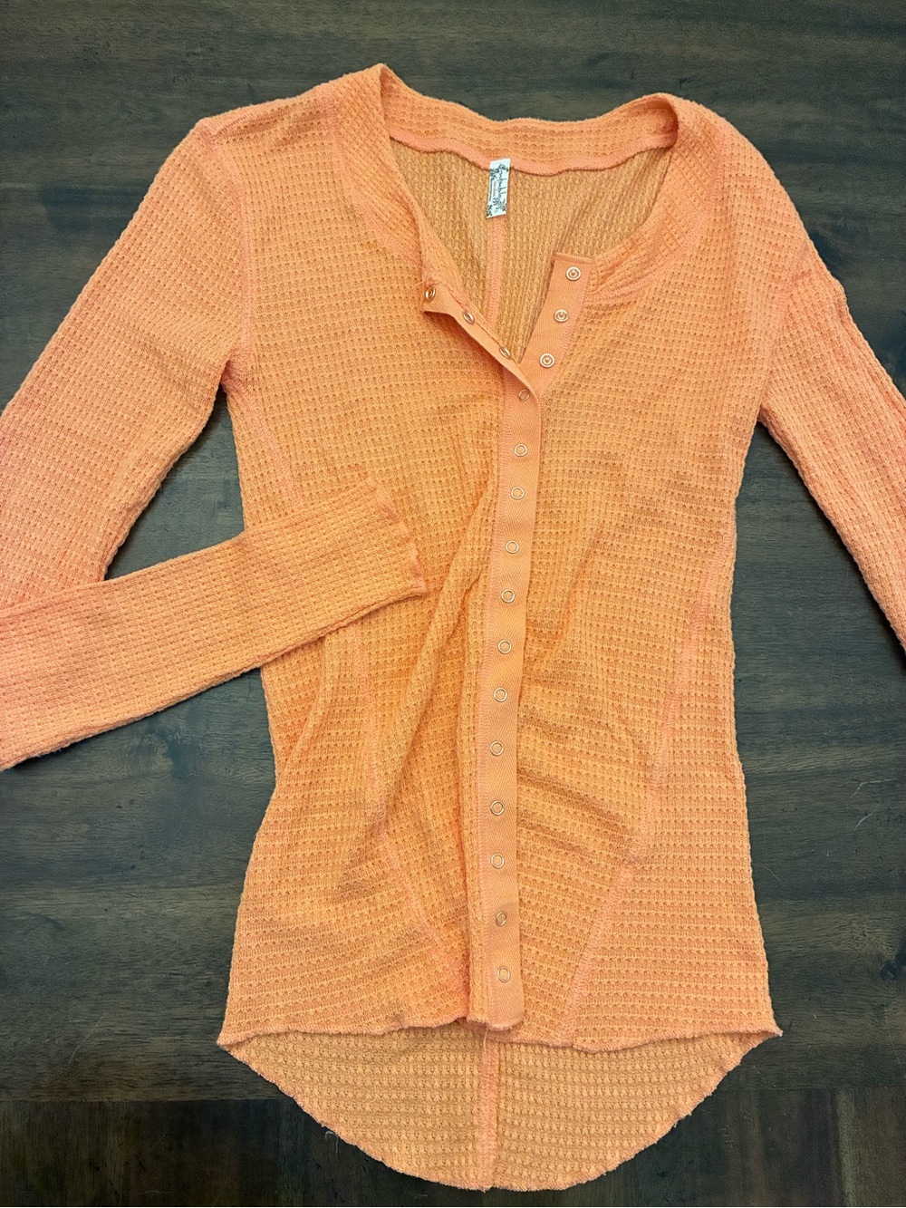 Intimately Free People Going Places Cardi Top Women’s Small Orange Waffle Button